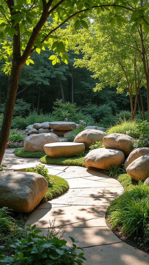 cozy natural stone seating