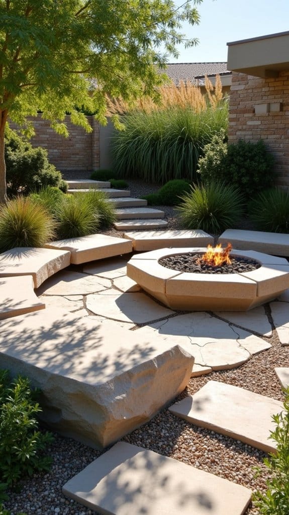 cozy outdoor rock seating