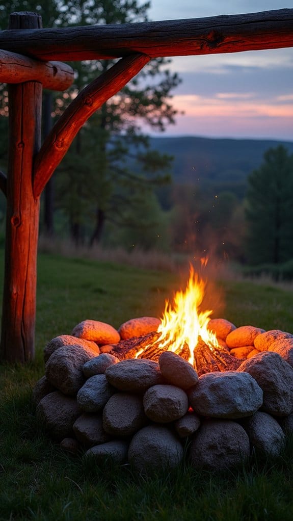 cozy rustic fire pit