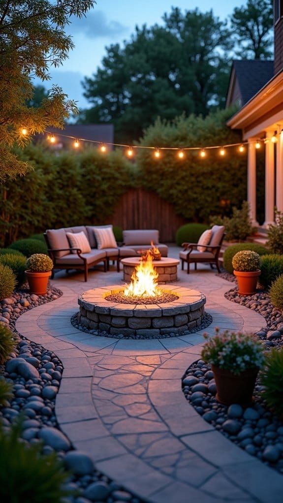cozy stone fire pit