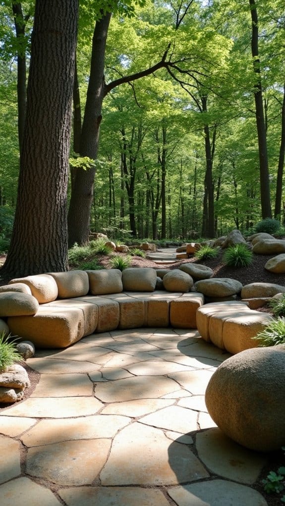 cozy stone seating area