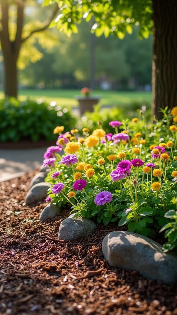 create a circular flower bed