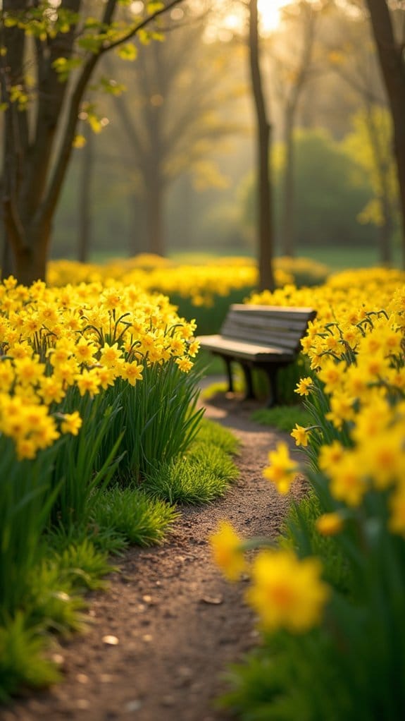 daffodils create inviting focal points