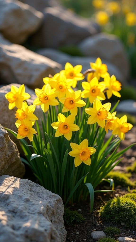 daffodils enhance rock gardens