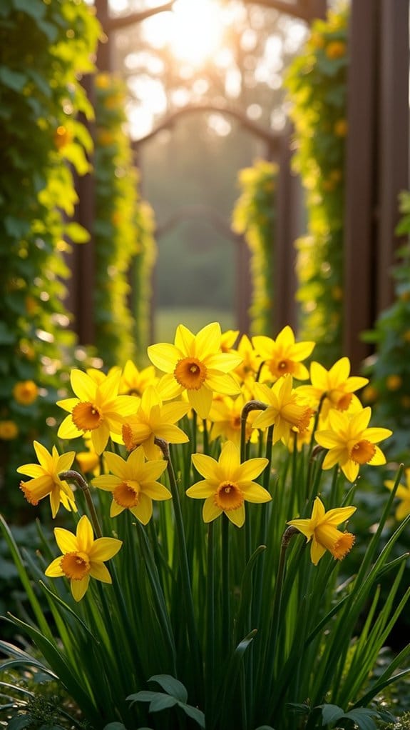 daffodils enhance vertical gardens