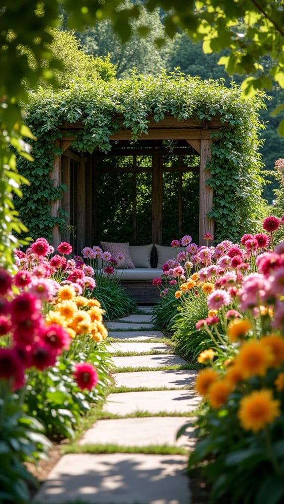 dahlia garden retreat ambiance