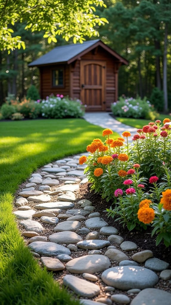 decorative rocks enhance gardens
