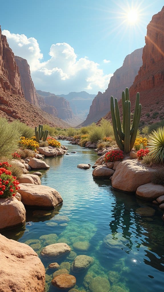 desert floral arrangement rocks