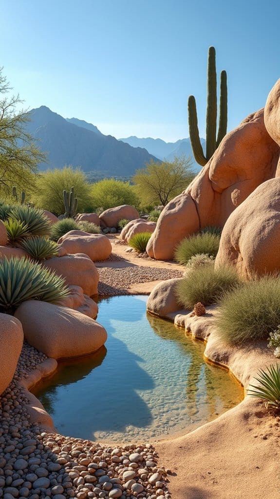 desert oasis with water features