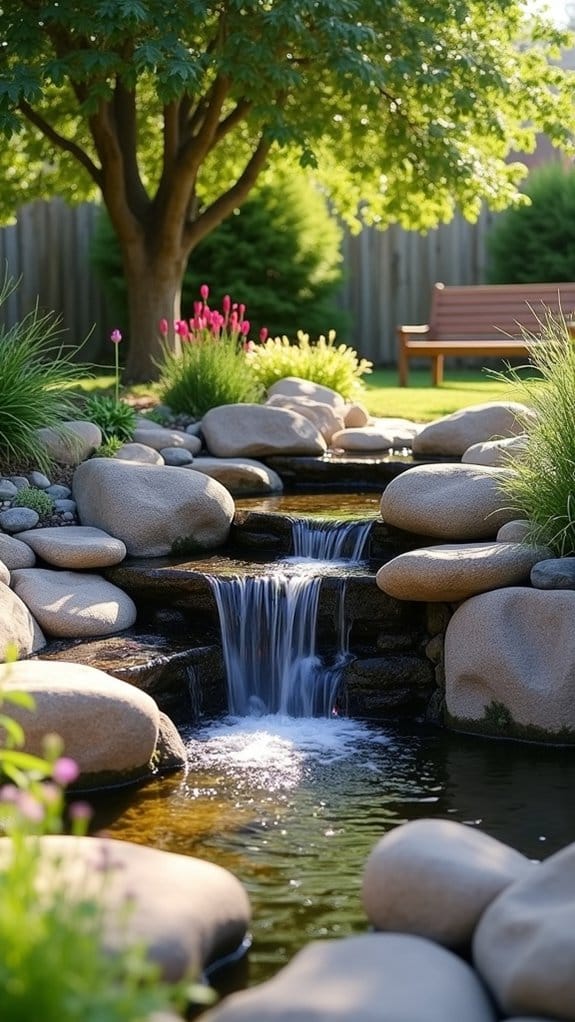 diy serene rock waterfall