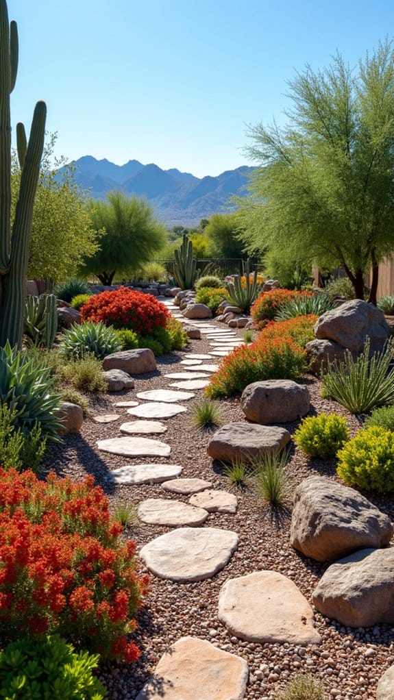 drought tolerant vibrant flower beds