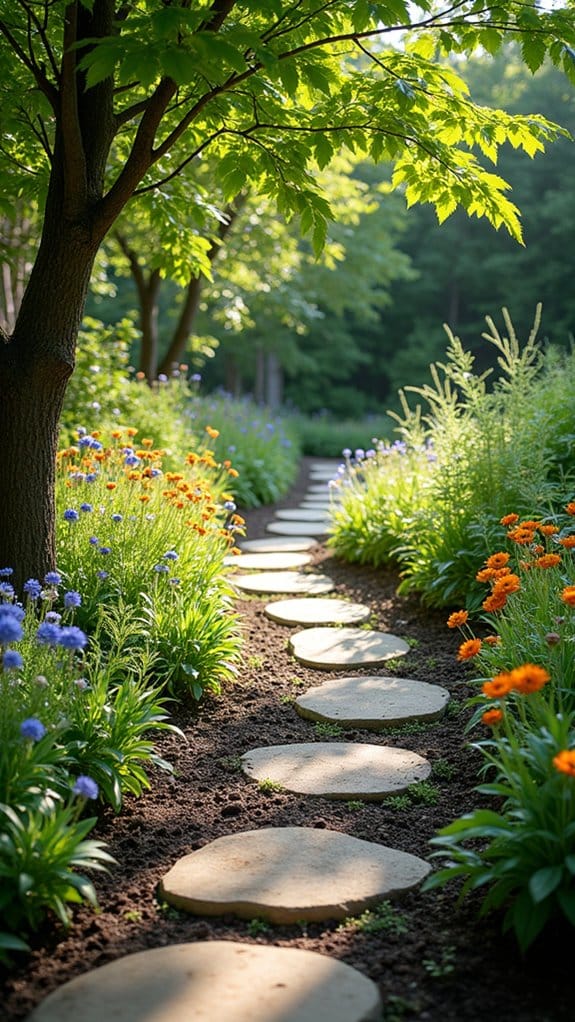 eco friendly native flower pathway
