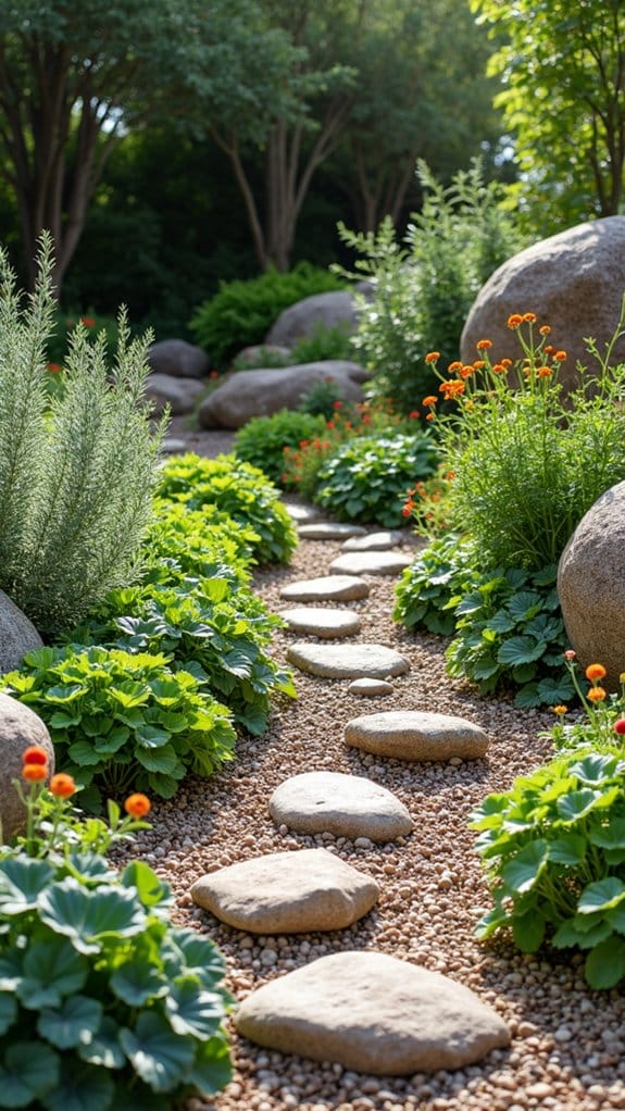 edible plants among rocks
