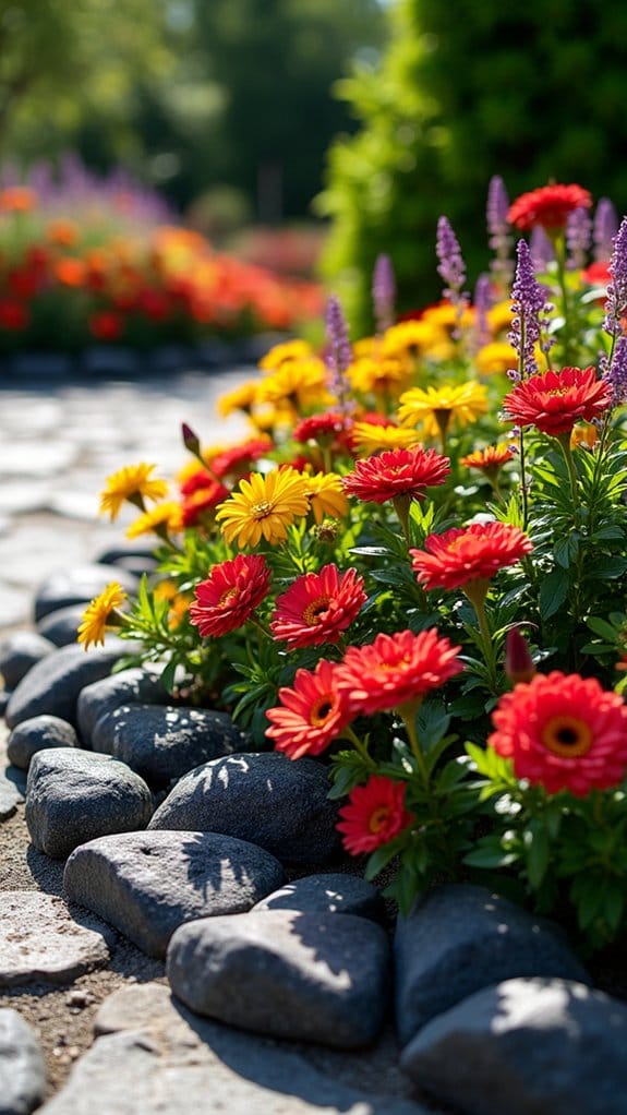 elegant black rock edging