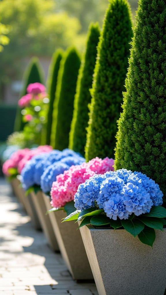 elegant boxwood container accents