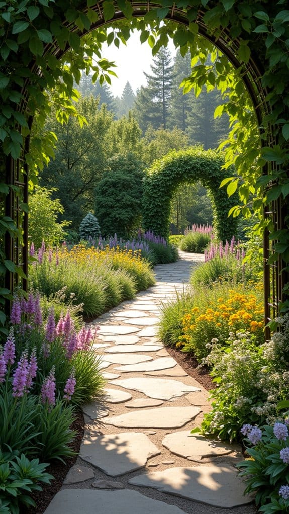 elegant curved garden pathway