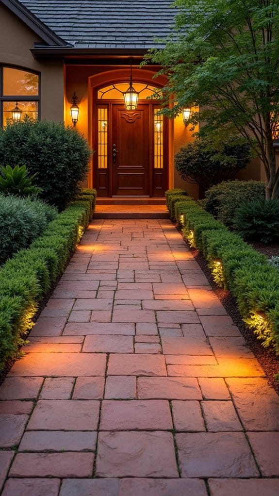 elegant entrance with lighting