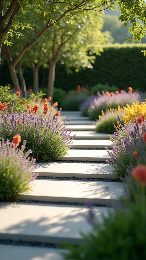 elegant flower edged pathways