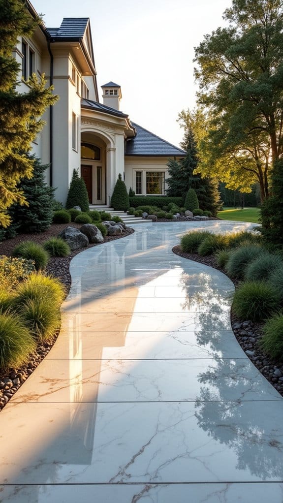 elegant marble driveway transformation