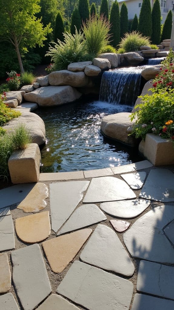 elegant pavers with water features