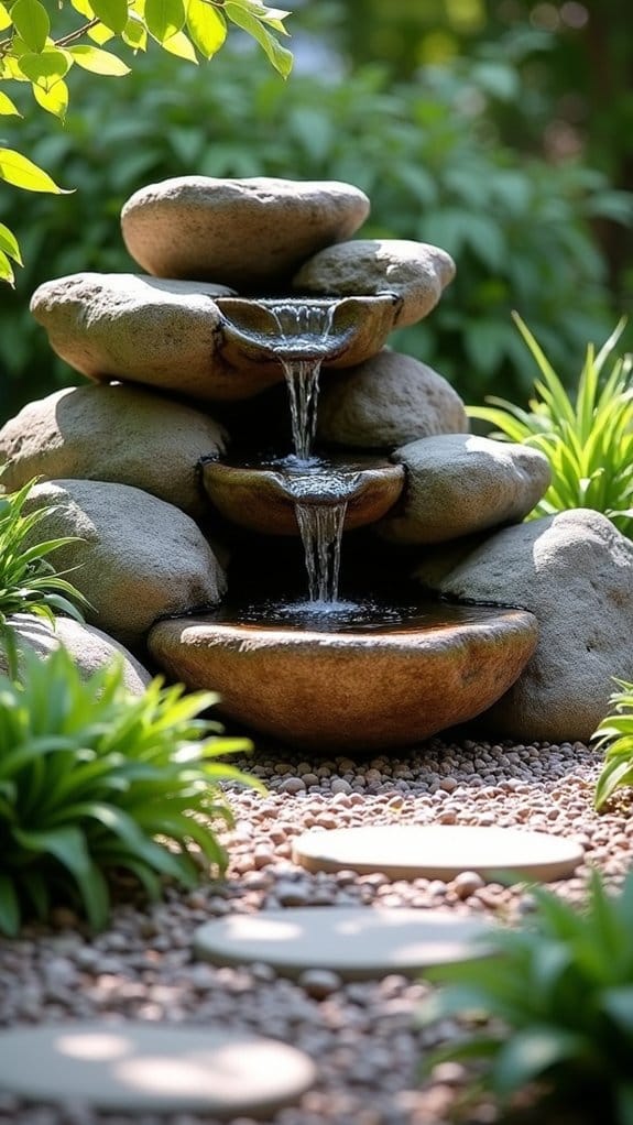 elegant rock fountain arrangement