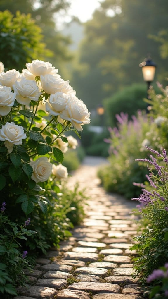 elegant rose and perennial pairing