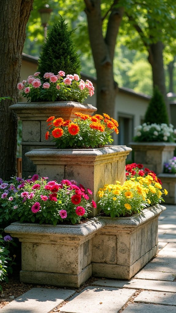 elegant stone annual planters