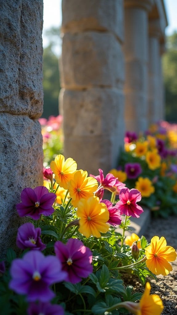 elegant stone pillars blooms