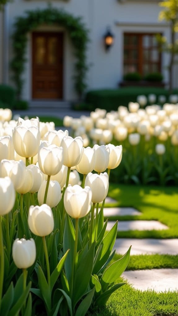 elegant white tulip clusters