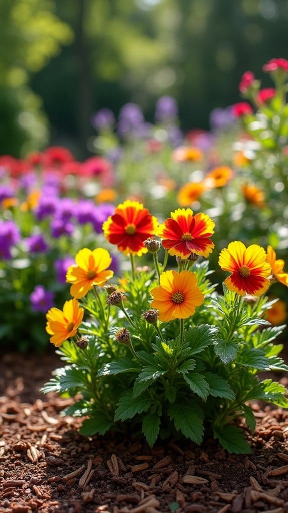 elevated organized flower beds