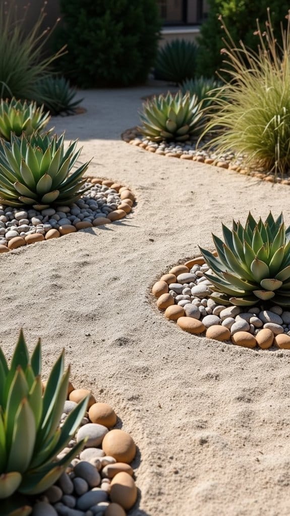 elevated succulent gravel beds