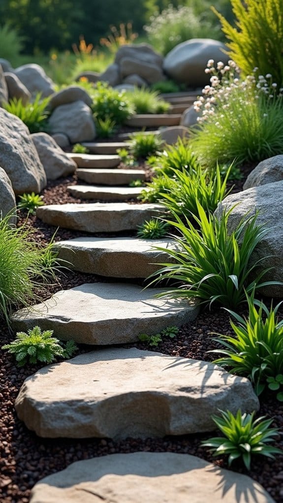 elevated terraced rock gardens