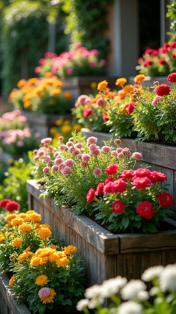 elevated textured garden design