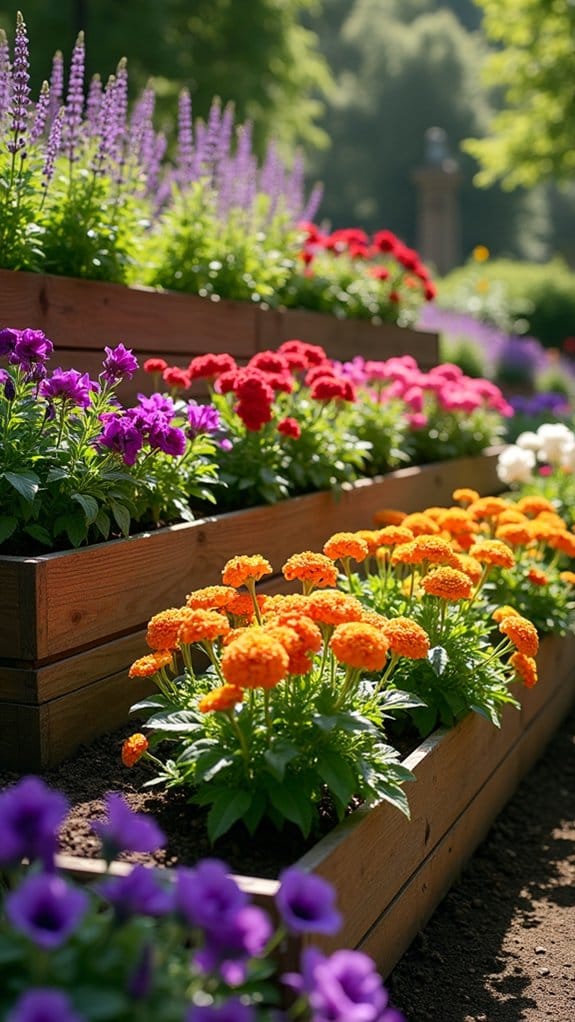 elevated tiered flower beds