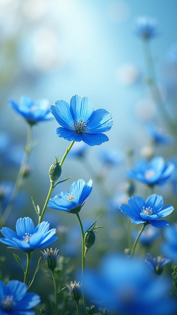 enchanting blue mallow blooms
