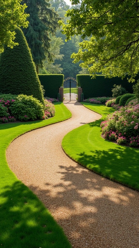enchanting curved gravel driveway