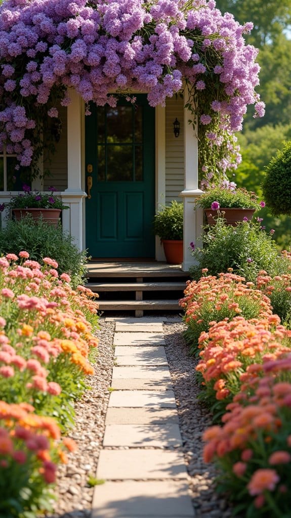 enchanting floral pathway design