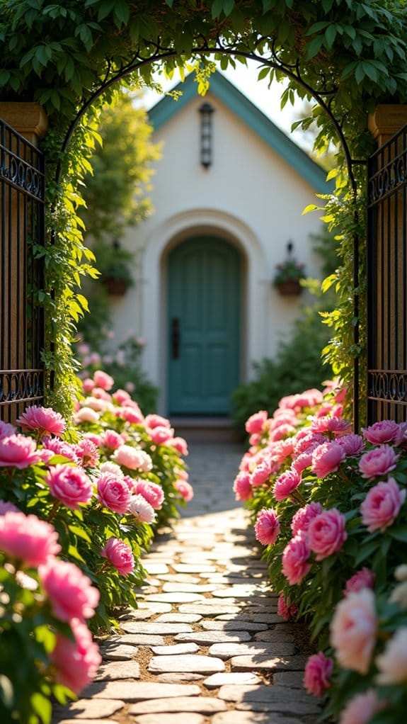 enchanting peony lined pathways