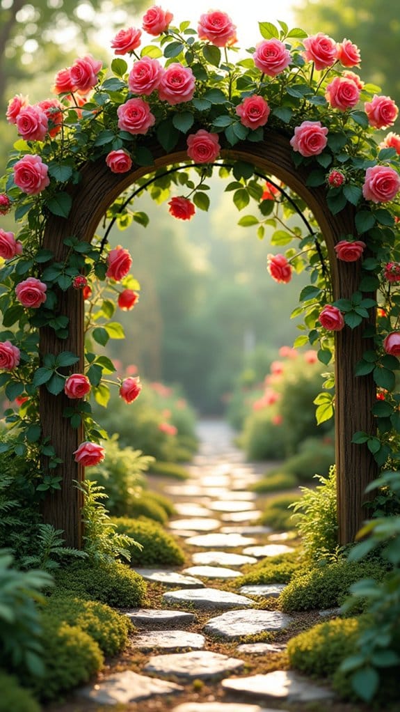 enchanting rose covered trellises
