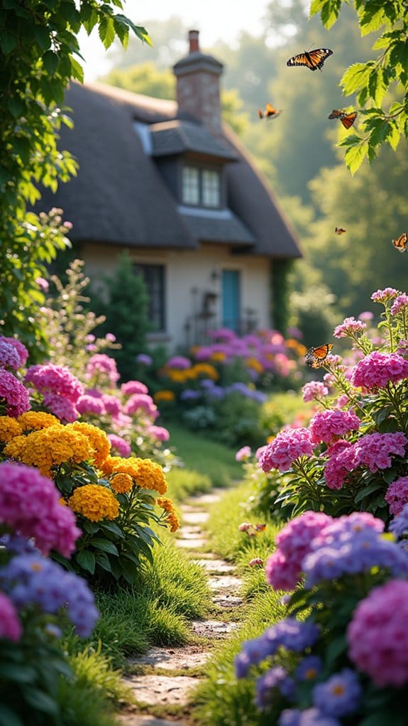 enchanting spring garden blooms