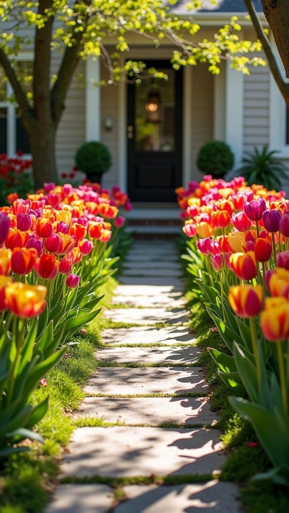 enchanting tulip entryway display