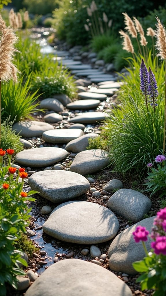 enhancing gardens with river rocks