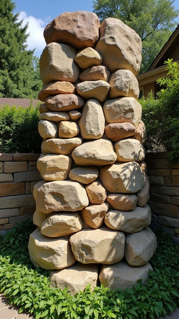 expressive artistic stone wall