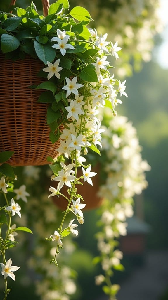 fragrant cascading jasmine baskets