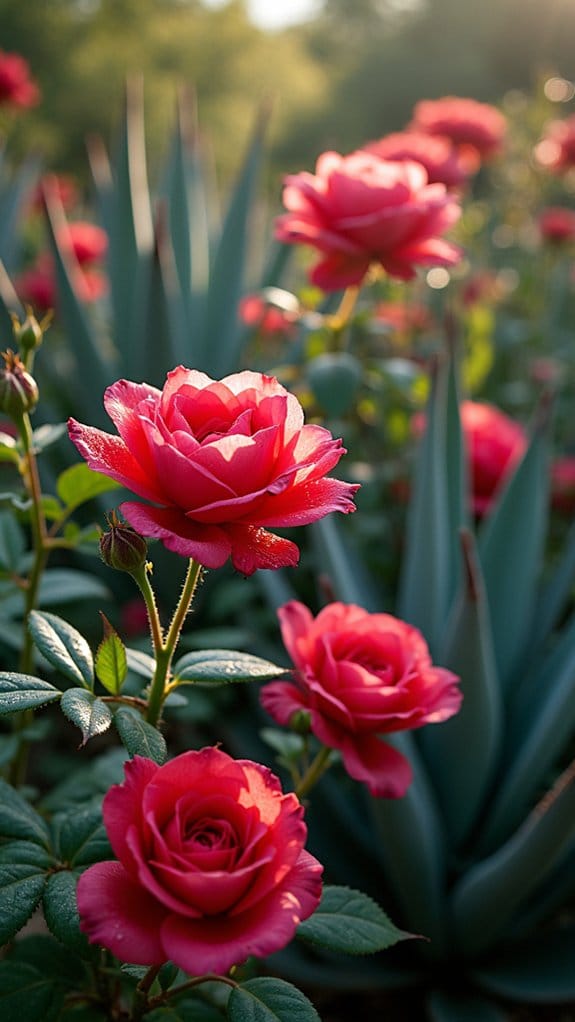 fragrant roses and agave