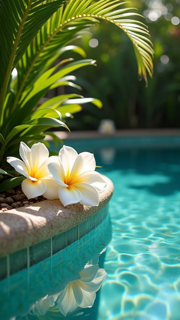 gardenias enhance poolside ambiance