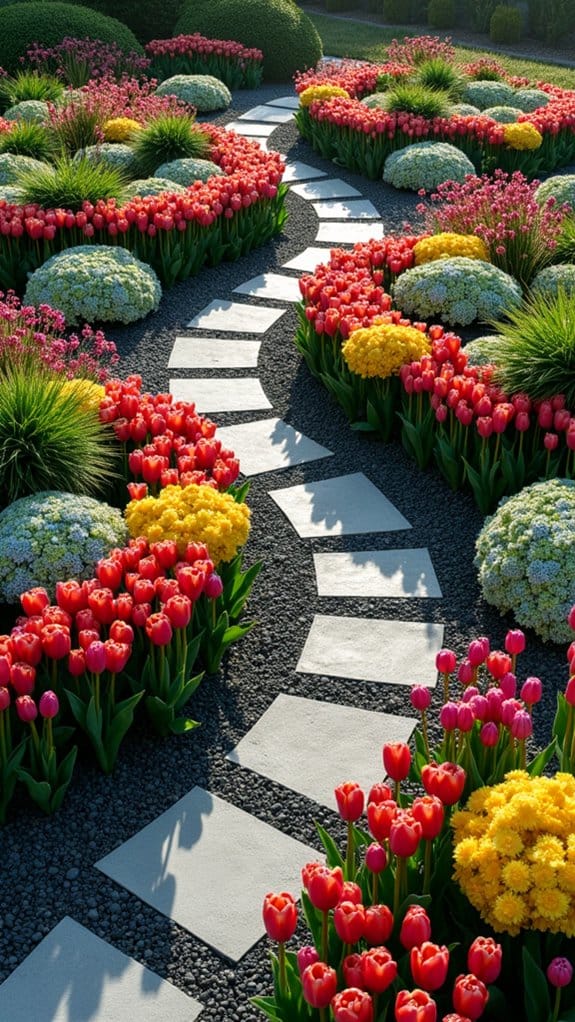 geometric flower bed aesthetics