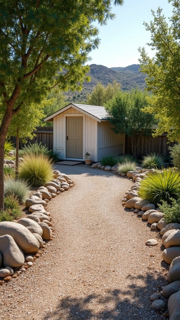 gravel driveway enhances landscaping functionality
