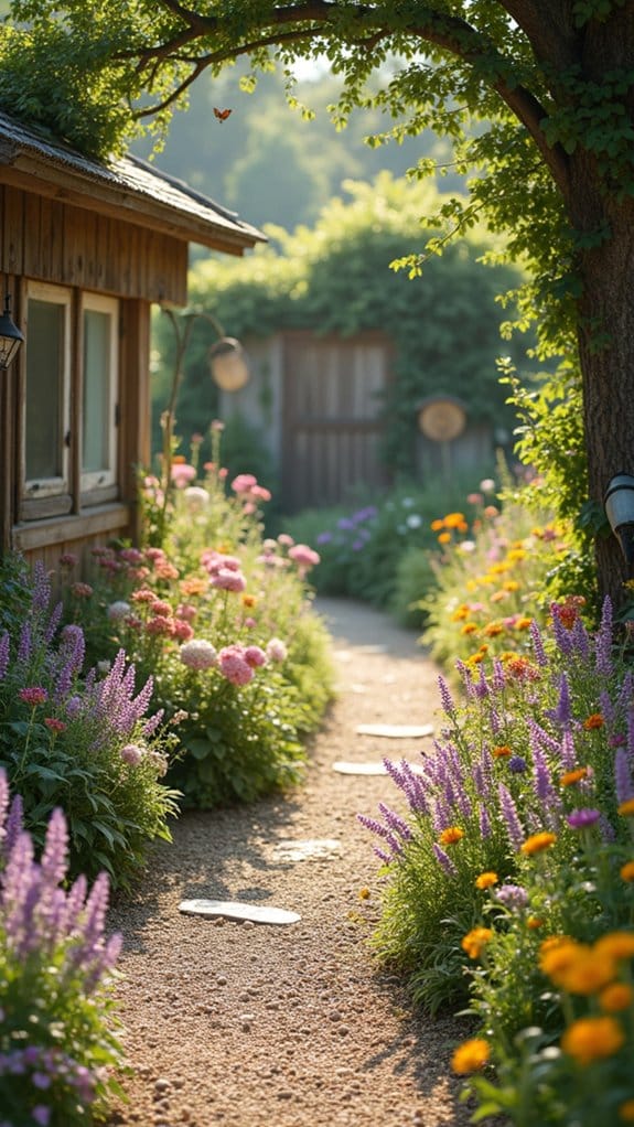 gravel enhances garden pathways