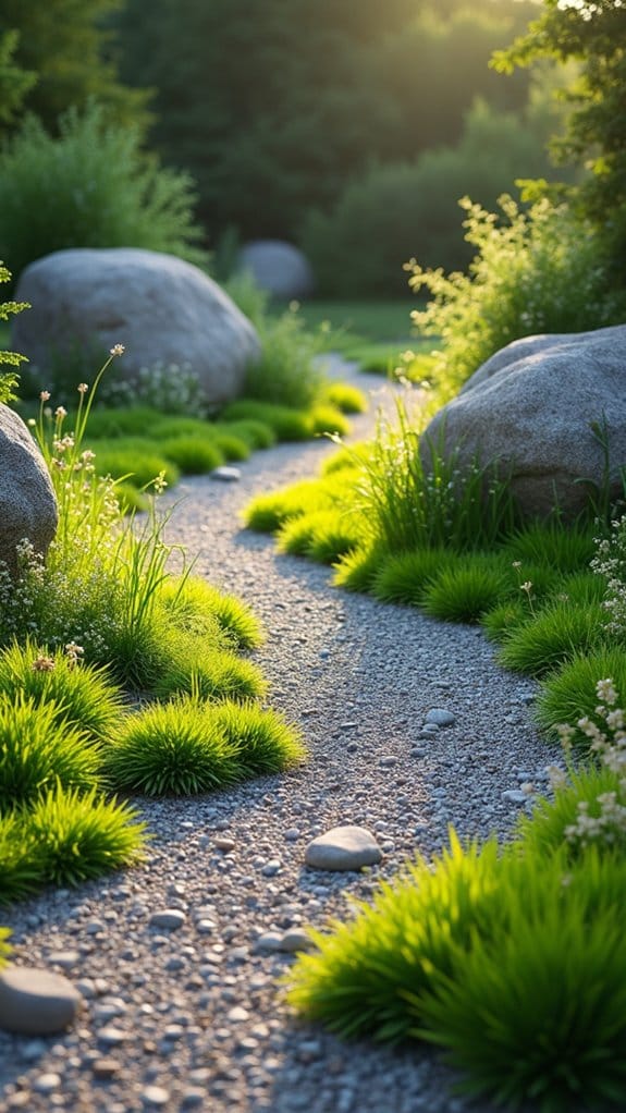 gravel enhances grass landscapes